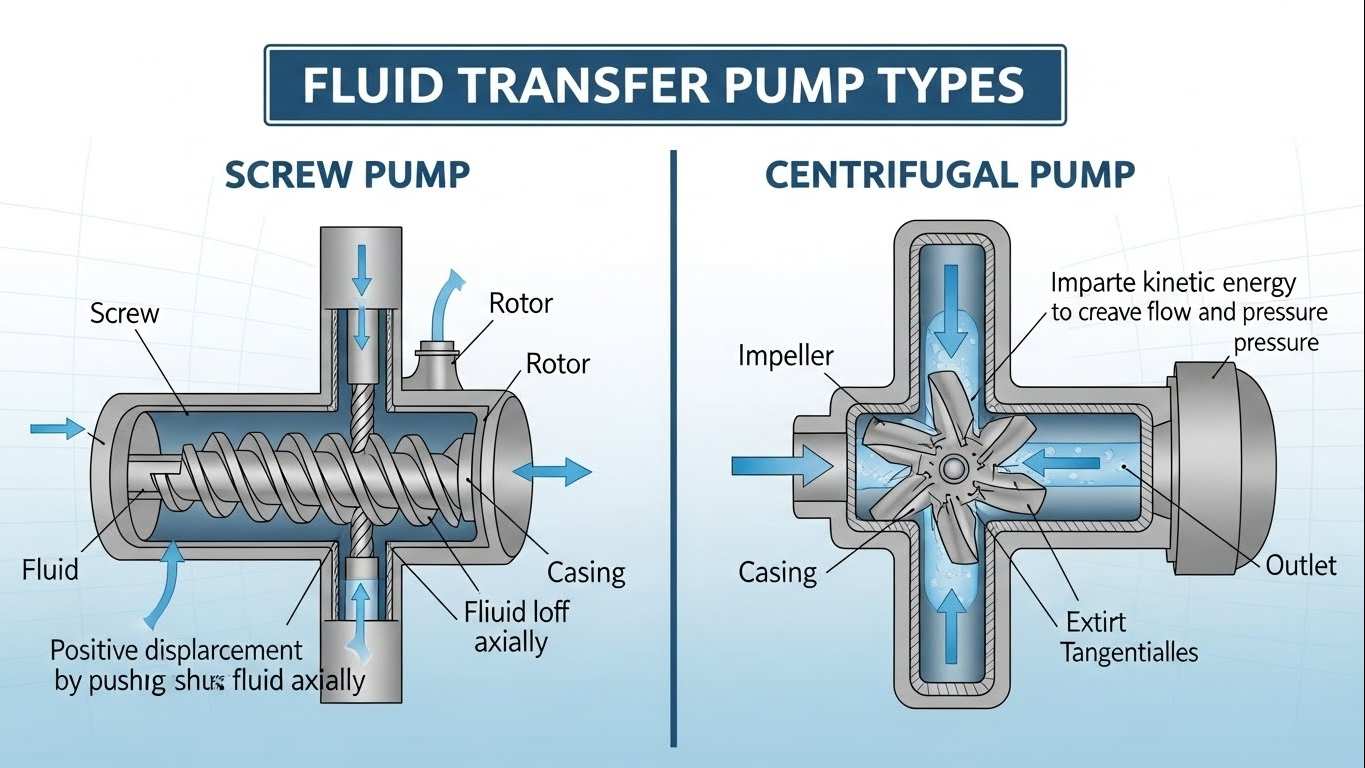 Diferencia entre bomba de tornillo y bomba centrífuga: enseñarle a elegir el tipo de bomba de transferencia de fluido adecuado