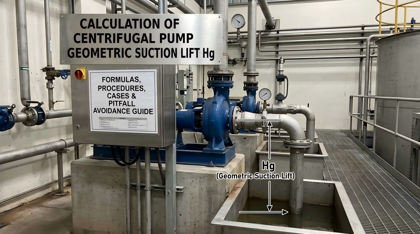 Cálculo de la elevación de succión geométrica Hg de una bomba centrífuga: fórmulas, procedimientos, casos y guía para evitar errores